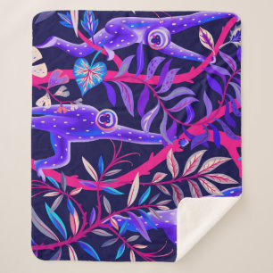 Tropische Tiere: blaues Affenmuster. Sherpadecke