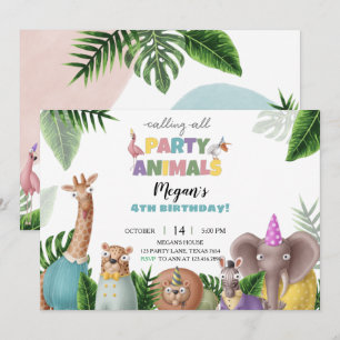 Tropische Tiere Einladung zum Geburtstag