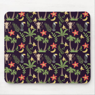 Tropische Tiere nahtlos Muster Affe & Makaw Mousepad