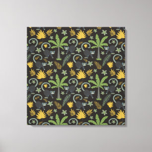 Tropische Tiere nahtlos Muster Affenpalme Leinwanddruck