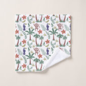 Tropische Tiere - nahtloser Makahaar und Affe Badhandtuch Set (Waschlappen)