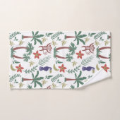 Tropische Tiere - nahtloser Makahaar und Affe Badhandtuch Set (Handtuch)