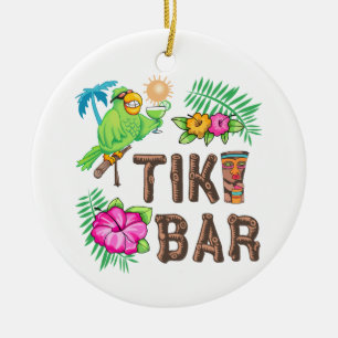 TROPISCHE TIKI-BAR KERAMIK ORNAMENT