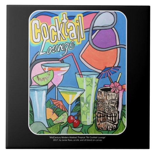 Tropische Tiki Barmalerei auf a Fliese (Vorderseite)