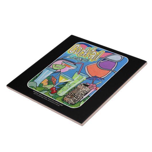 Tropische Tiki Barmalerei auf a Fliese (Seite)