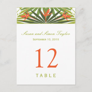 Tropische Tischnummer   Grün und Orange