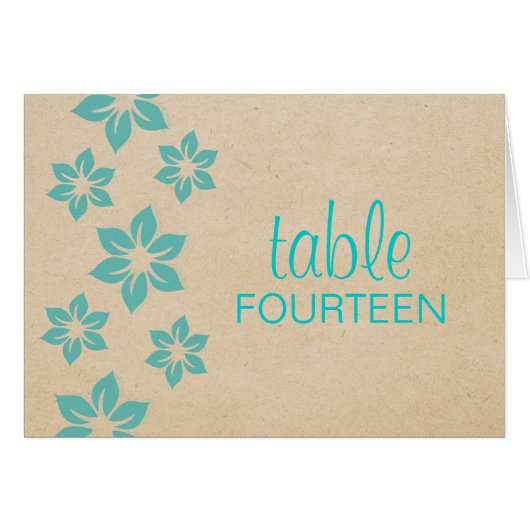 Tropische Tischnummer Türkis (Vorderseite (Horizontal))
