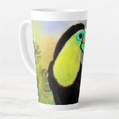 Tropische Toco Toucan Bird Latte Tasse (Linke Ecke)