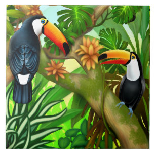Tropische Toucan Dschungel-Keramik-Fliese Fliese