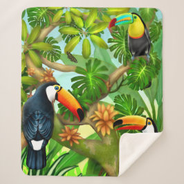 Tropische Toucan Dschungel Sherpa Decke Sherpadecke