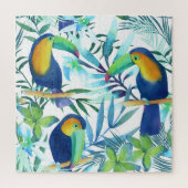 Tropische Toucans: Exotische Blume Muster. Puzzle (Vertikal)