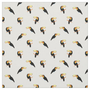 Tropische Toucans Exotische Vögel Schwarz-weißes M Stoff