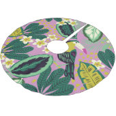 Tropische Toucans: Muster der Blume Polyester Weihnachtsbaumdecke (Schrägansicht)
