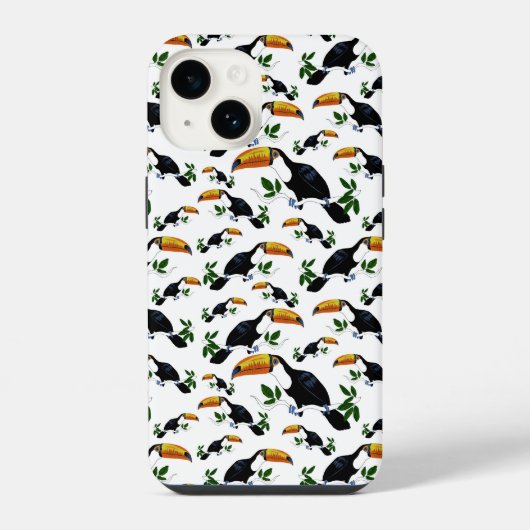 Tropische Toucans - spielerischer Dschungel iPhone Hülle (Rückseite)