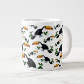 Tropische Toucans - spielerischer Dschungel Jumbo-Tasse (Vorderseite Rechts)