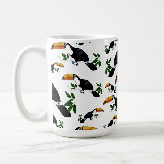 Tropische Toucans - spielerischer Dschungel Kaffeetasse (Links)