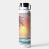 Tropische Traumstrandschaft Trinkflasche (Rückseite)