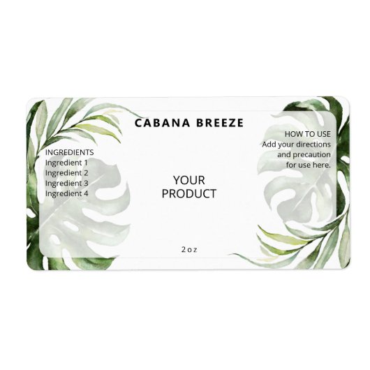 Tropische Tropenflaschen Flaschenetiketten (Vorne)