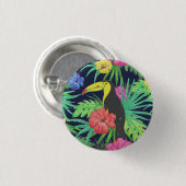Tropische Tukane und Blätter Regenwald Button (Vorne & Hinten)