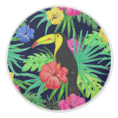 Tropische Tukane und Blätter Regenwald Keramikknauf (Vorderseite)