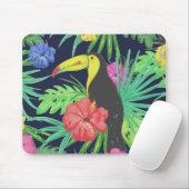 Tropische Tukane und Blätter Regenwald Mousepad (Mit Mouse)