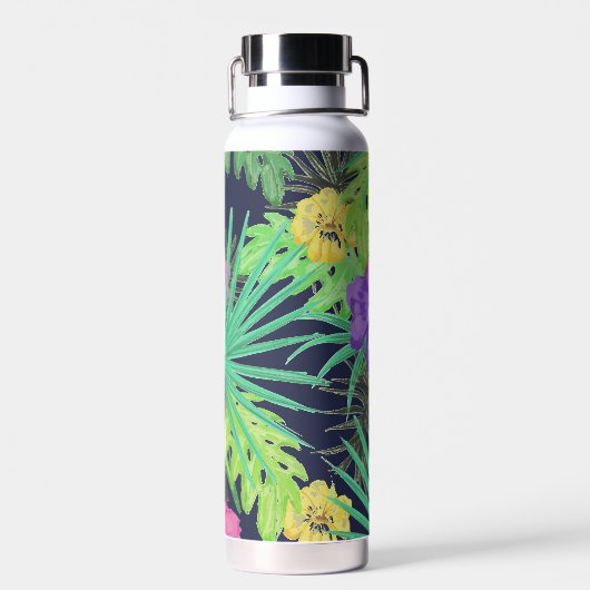 Tropische Tukane und Blätter Regenwald Personalisi Trinkflasche (Rückseite)