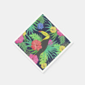 Tropische Tukane und Blätter Regenwald Serviette (Ecke)