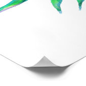 Tropische Tukanvögel und rosa Blume Poster (Ecke)