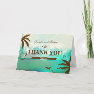 Tropische Türkisblaue Strandschzeit Dankeskkarte Dankeskarte