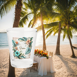 Tropische Unbeständigkeit gedruckt Schnapsglas