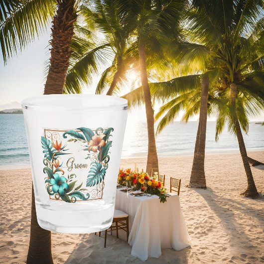 Tropische Unbeständigkeit gedruckt Schnapsglas