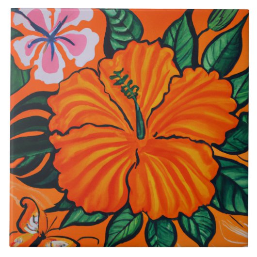 Tropische und hawaiianische Kunstfliesen Fliese (Vorderseite)