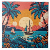 Tropische und hawaiianische Kunstfliesen Fliese (Vorderseite)