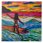 Tropische und hawaiianische Kunstfliesen Fliese (Vorderseite)