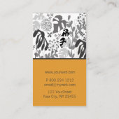 Tropische üppige Schwarz-weiße mutige Visitenkarte (Rückseite)