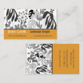 Tropische üppige Schwarz-weiße mutige Visitenkarte (Vorne/Hinten)