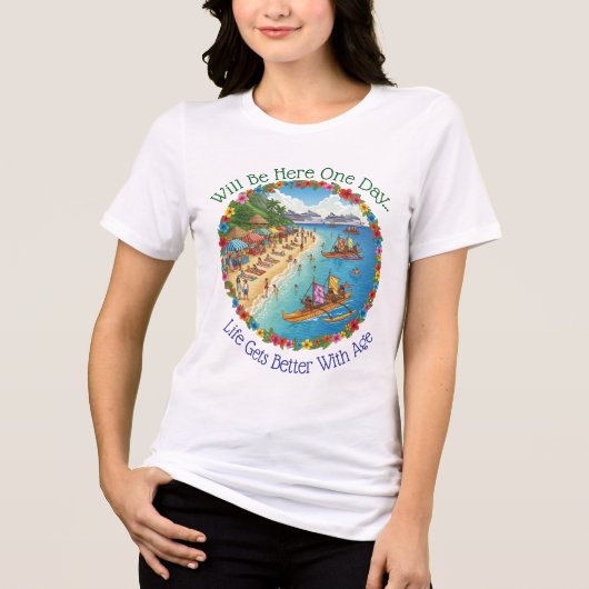 Tropische Urlaubsträume Tri-Blend Shirt (Vorderseite)