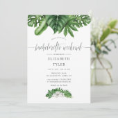 Tropische Vegetation Bachelorette Einladung (Stehend Vorderseite)