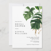 Tropische Vegetation Blätter Modernes Brautparty Einladung (Vorderseite)