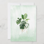Tropische Vegetation Blätter Modernes Brautparty Einladung (Rückseite)