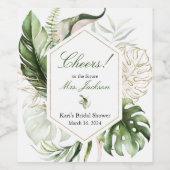 Tropische Vegetation Blumenwein Flaschenetikett Weinetikett (Einzelnes Label)