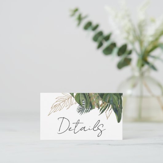 Tropische Vegetation - Details zur botanischen Som Begleitkarte (Stehend Vorderseite)