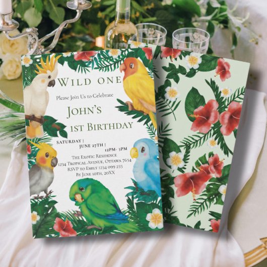 Tropische Vegetation Exotische Papageien Wild eine Einladung