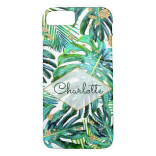 Tropische Vegetation Gold Glitzer Leaf Muster Case-Mate iPhone Hülle