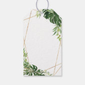 tropische Vegetation Goldenes geometrisches Brautp Geschenkanhänger (Rückseite)