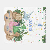 Tropische Vegetation niedliche Dinosaurier Name Ba Fleecedecke (Vorderseite (Horizontal))