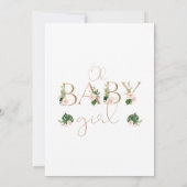 Tropische Vegetation Pink Blumendusche Einladung (Rückseite)