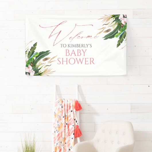 Tropische Vegetation Pink Orchids Kinderdusche Wil Banner (Insitu)