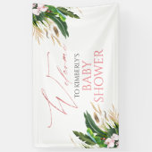 Tropische Vegetation Pink Orchids Kinderdusche Wil Banner (Vertikal)