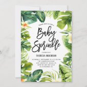 Tropische Vegetation & Plumeria Baby Sprinkle Dusc Einladung (Vorderseite)